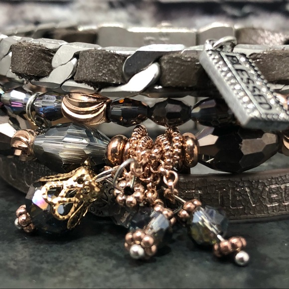 NEW GoodWorks Leather Charmed Bracelet in Cocoa - Picture 6 of 8